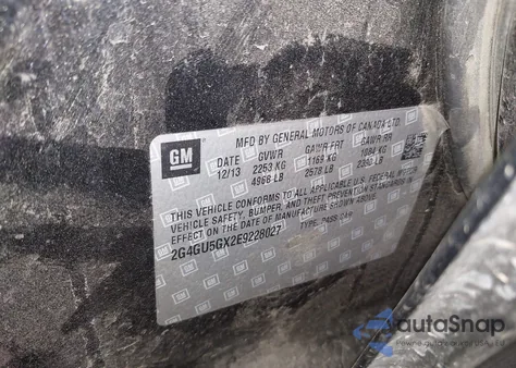 2014 Buick Regal Gs z USA, uszkodzony, nr VIN 2G4GU5GX2E9228027